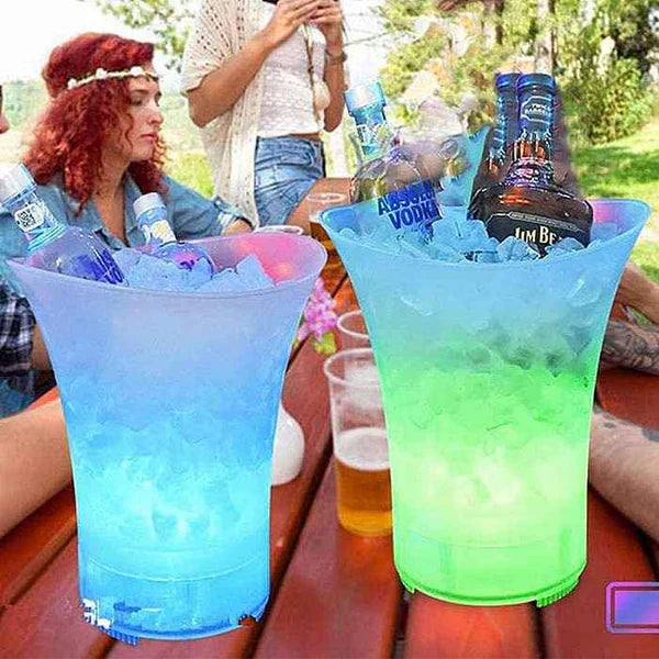 Combo Hielera Parlante Led + Sacacorchos Eléctrico